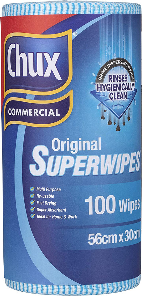 Original Superwipes Blue Perforated Roll (Pack of 100)