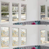 Window Privacy Film, Rainbow Window Clings, 3D Decorative Window Vinyl, Stained Glass Window Decals, Static Cling Window Sticker Non-Adhesive pattanaustralia