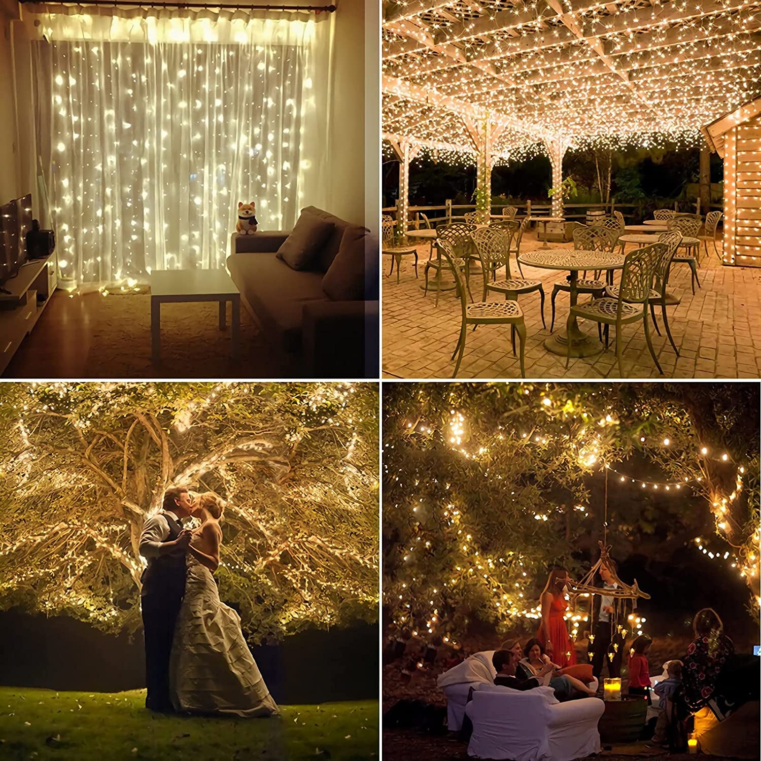 [2 Pack] 20M/65FT 200 Leds Solar Fairy String Lights Outdoor,Fairy Christmas Light 8 Solar Lighting Modes IP65 Waterproof for Home Garden Patio Wedding Party Xmas