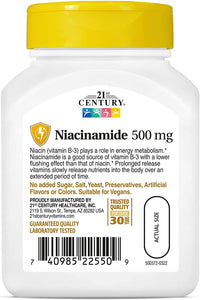 Niacinamide 500 Mg Prolonged Release Tablets, 110 Count