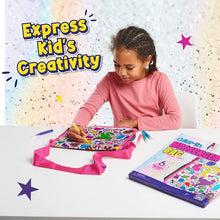 Load image into Gallery viewer, Decorate Your Own Messenger Bag for Girls! Color Your Own Bag for Kids with Vibrant Markers plus a Bonus Pencil Case! Fun DIY Coloring Arts and Crafts Set, Great for School &amp; Travel, Unique Girl Gifts
