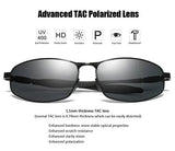 ZHILE Wrap Polarized Sunglasses Al-Mg Metal Temple Spring Hinged Nickel Free (Black, Grey) Pattan Australia