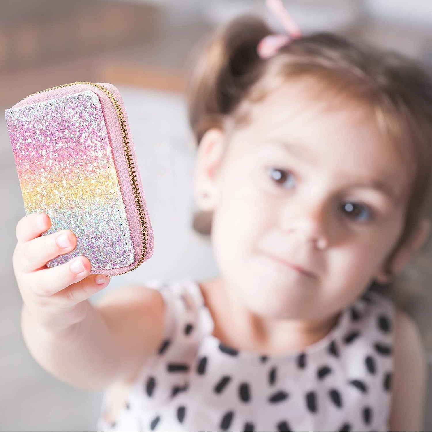 3 Pieces Toddler Pink Cute Cat Purse Heart Shaped Sunglasses with UV 400 Protection Crossbody Bag Glitter Small Wallet for Little Girl Birthday Party Gift, as Pictures