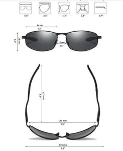 ZHILE Wrap Polarized Sunglasses Al-Mg Metal Temple Spring Hinged Nickel Free (Black, Grey) Pattan Australia