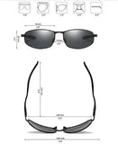 ZHILE Wrap Polarized Sunglasses Al-Mg Metal Temple Spring Hinged Nickel Free (Black, Grey) Pattan Australia