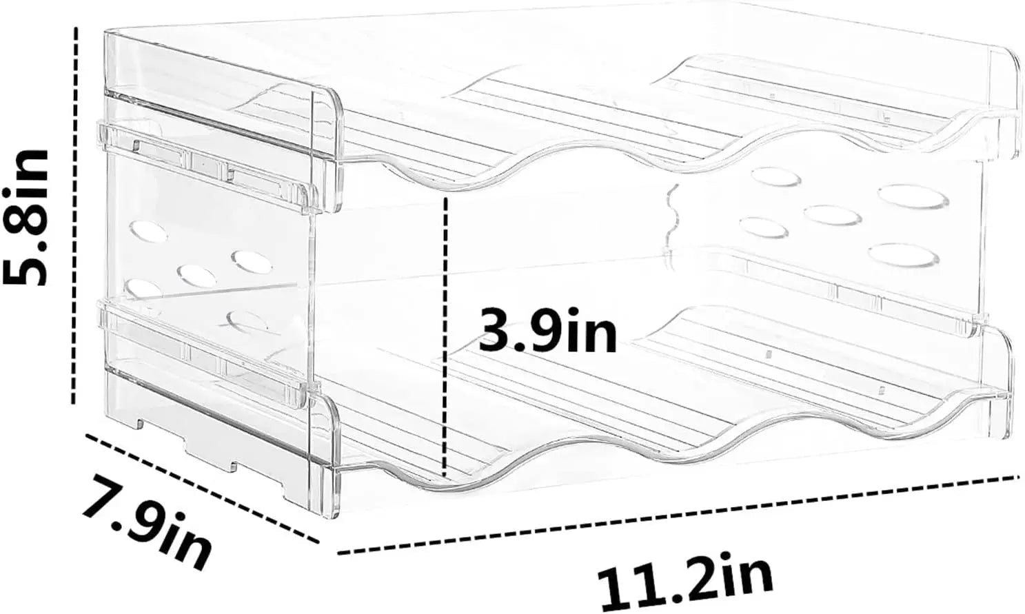 Water Bottle Organizer for Cabinet, 2 Pack Stackable Kitchen Pantry Organization and Storage Shelf, Plastic Water Bottle Holder for Fridge Kitchen Cabinet Organizer and Storage (Clear - 2)