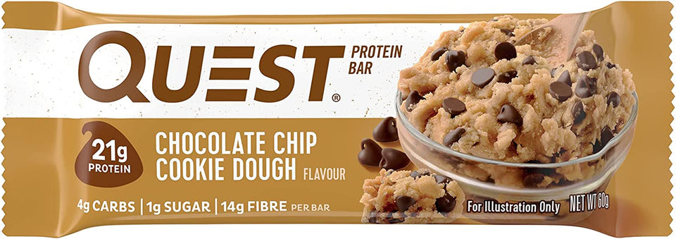 Chocolate Chip Cookie Dough Protein Bar, High Protein, Low Carb, Keto Friendly, 12 Count
