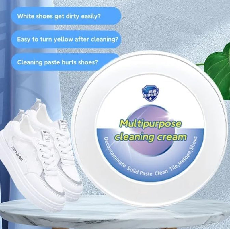 2023 New Multi-Functional Cleaning and Stain Removal Cream, Shoe Multifunctional Whitening & Stain Remover Cream with Sponge Eraser (1 Pcs)