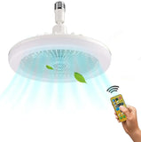 Ceiling Fan with Light and Remote, 180° Adjustable E27 LED Ceiling Fan Light, 10 Inch Socket Fan Light with Light for Kitchen Bathroom Store Room Garage