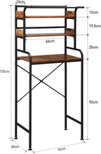 Load image into Gallery viewer, 3 Tier Storage Rack over Laundry Machine Industrial Bathroom Shelf Freestanding Washer Dryer Organiser Rack over the Toilet Rack Laundry Storage Shelves 70X40X155Cm
