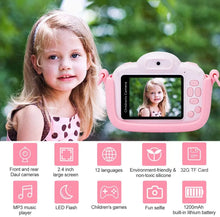 Load image into Gallery viewer, Kids Digital, 30MP  Selfie Camera for Boys and Girls, 1080P Rechargeable Video Recorder with 32GB SD Card, 2.4 inch IPS Screen
