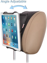 Load image into Gallery viewer, Universal Car Headrest Mount Holder with Angle- Adjustable Holding Clamp for 6-12.9 Inch Tablets
