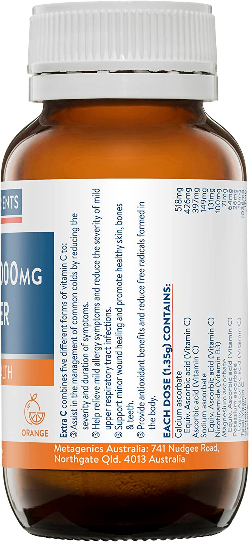 Extra C 1000Mg Powder Orange 100G