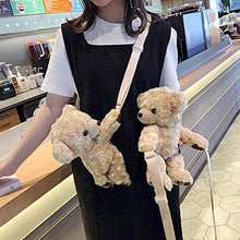 Load image into Gallery viewer, 3D Cute Plush Animal Shoulder Bag Women Girls Teddy Bear Cross Body Bag
