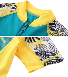 Boys Girls One Piece Water Sport Short Swimsuit UPF 50+ Rash Guard