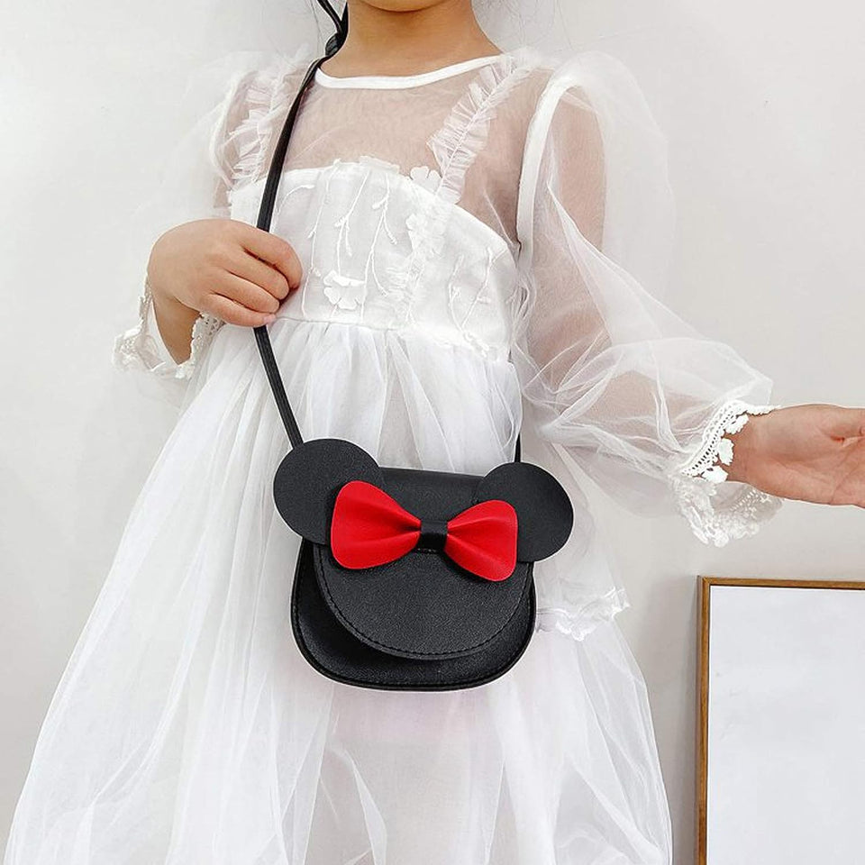 2 Pieces Little Girls Crossbody Purses Toddler Mini Cute Princess Handbags Shoulder Messenger Bag for Kids, B Bow Black/Pink, Small, Travel Wallet