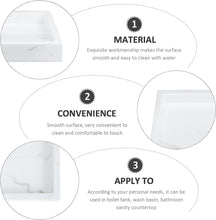 Load image into Gallery viewer, White Serving Tray Bathroom Toiletries Tray Resin Jewelry Storage Tray Marble Pattern Storage Tray Bathroom Toiletries Tray Sundries Storage Tray White Vanity Table
