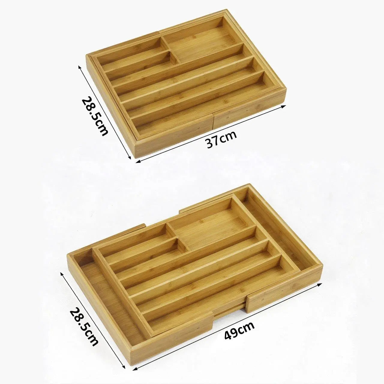 Bamboo Cutlery Tray Expandable Utensil Drawer Kitchen Organizer Insert Divider