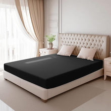 Load image into Gallery viewer, Deep Pocket Queen Fitted Sheet 1 Piece- 1800TC Ultra-Soft Premium Double Brushed Microfiber Durable and Fade Resistant Fits Mattress up to 40Cm - Queen, Black

