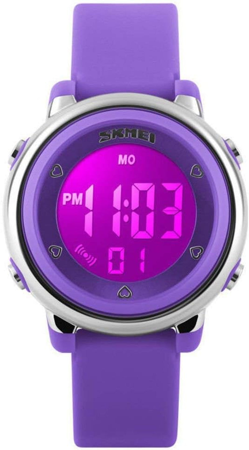 Kids Digital Sport Watch, Boys and Girls Sports Outdoor Watches, Girls LED Waterproof Electrical Watch with Alarm Children Stopwatch