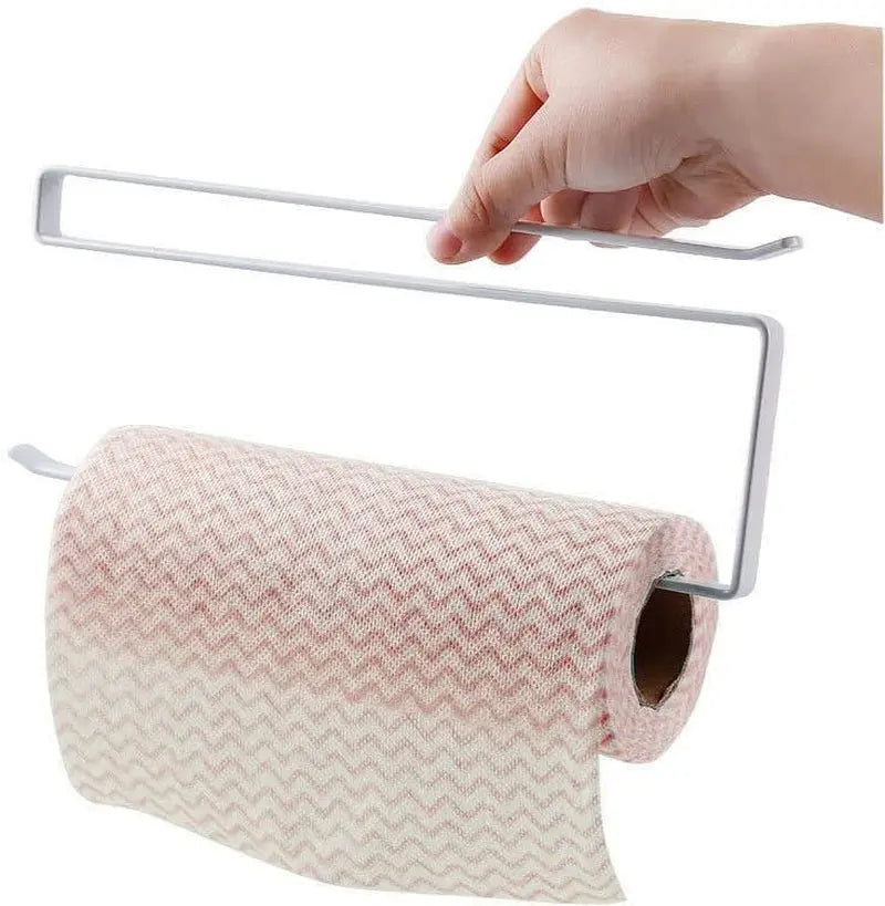 Paper Roll Holder, Paper Towel Roll Holder Dispenser Napkins Storage Rack Paper Towel Holder under Kitchen Cabinet Hanging Paper Towel Rack Hanger