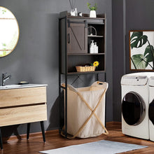Load image into Gallery viewer, Over-The-Toilet 4-Tier Storage Cabinet, Freestanding Bathroom Organizer W/Adjustable Shelf &amp; Sliding Cabinet Door, Multifunctional Bathroom Space Saver (Brown)
