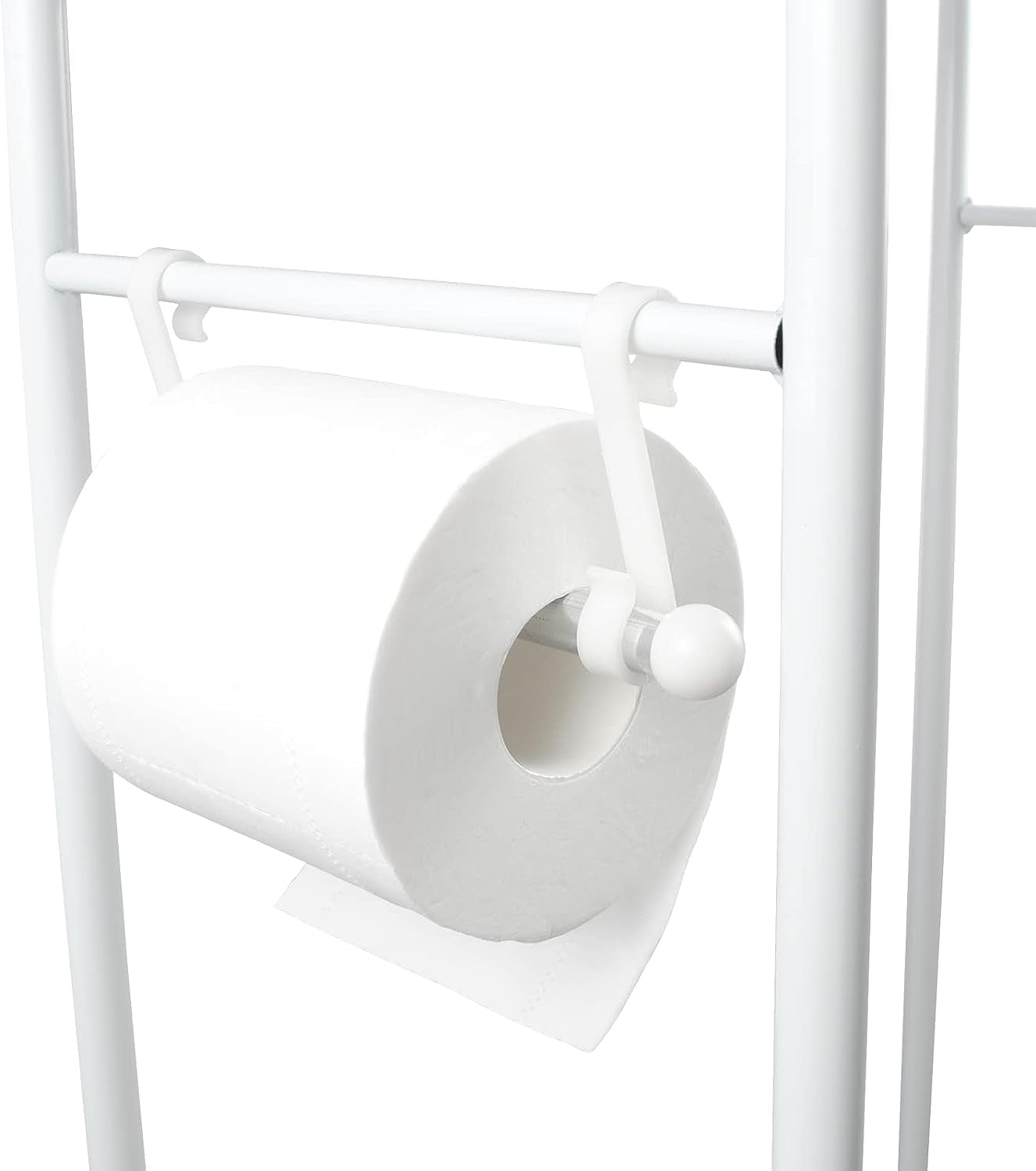 Toilet Storage Rack, 3-Tier over Toilet Storage Rack Shelf Organizer Spacesaver with Paper Holder Towel Hook for Bathroom(White)