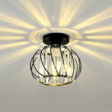 Load image into Gallery viewer, Modern Crystal Ceiling Light Lamp LED Semi Flush Mount Pendant Light Fixture, Black

