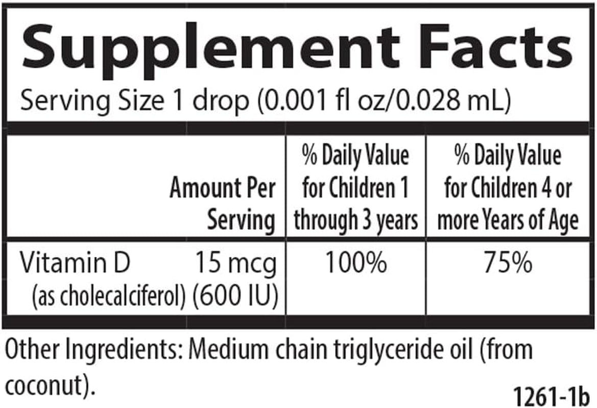 - Kid'S Super Daily D3, Kids Vitamin D Drops, 600 IU (50 Mcg) per Drop, Heart & Immune Health, Vegetarian, Liquid Vitamin D Drops, Unflavored, 365 Drops