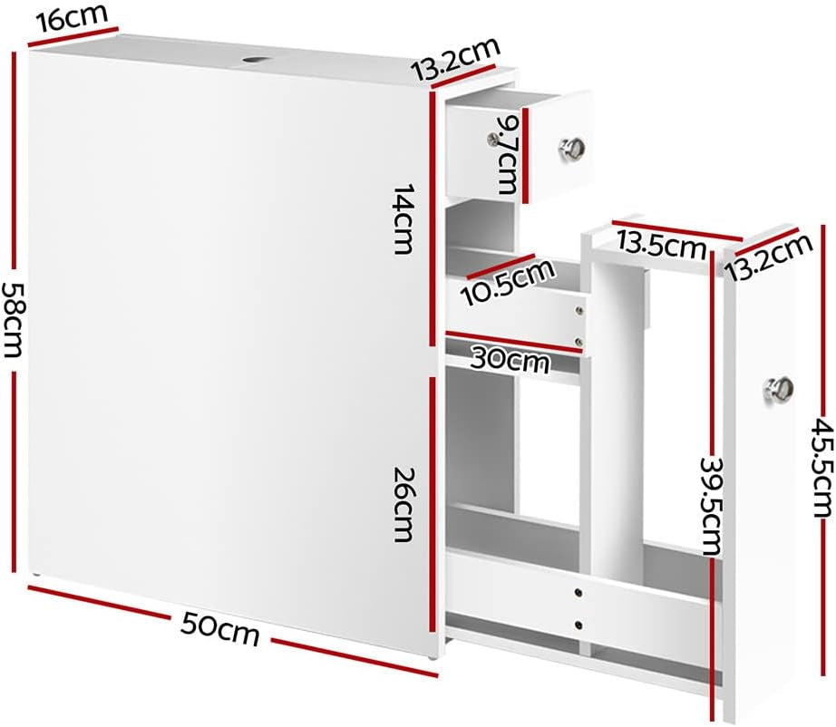 Bathroom Cabinet Storage Shelf Toilet Cupboard Wall Mirror Laundry