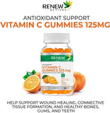 Vitamin C Gummies, (60 Count) 125MG, like Eating Fresh Oranges - Delicious Citrus Flavor, Immune Support Gummies Vitamins for Adults and Kids, Vitamin C Chewable, Vegan, Made in Canada