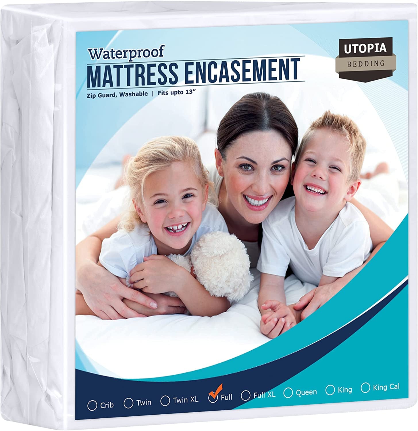Zippered Mattress Encasement Full - 100% Waterproof and Bed Bug Proof Mattress Protector - Absorbent, Six-Sided Mattress Cover