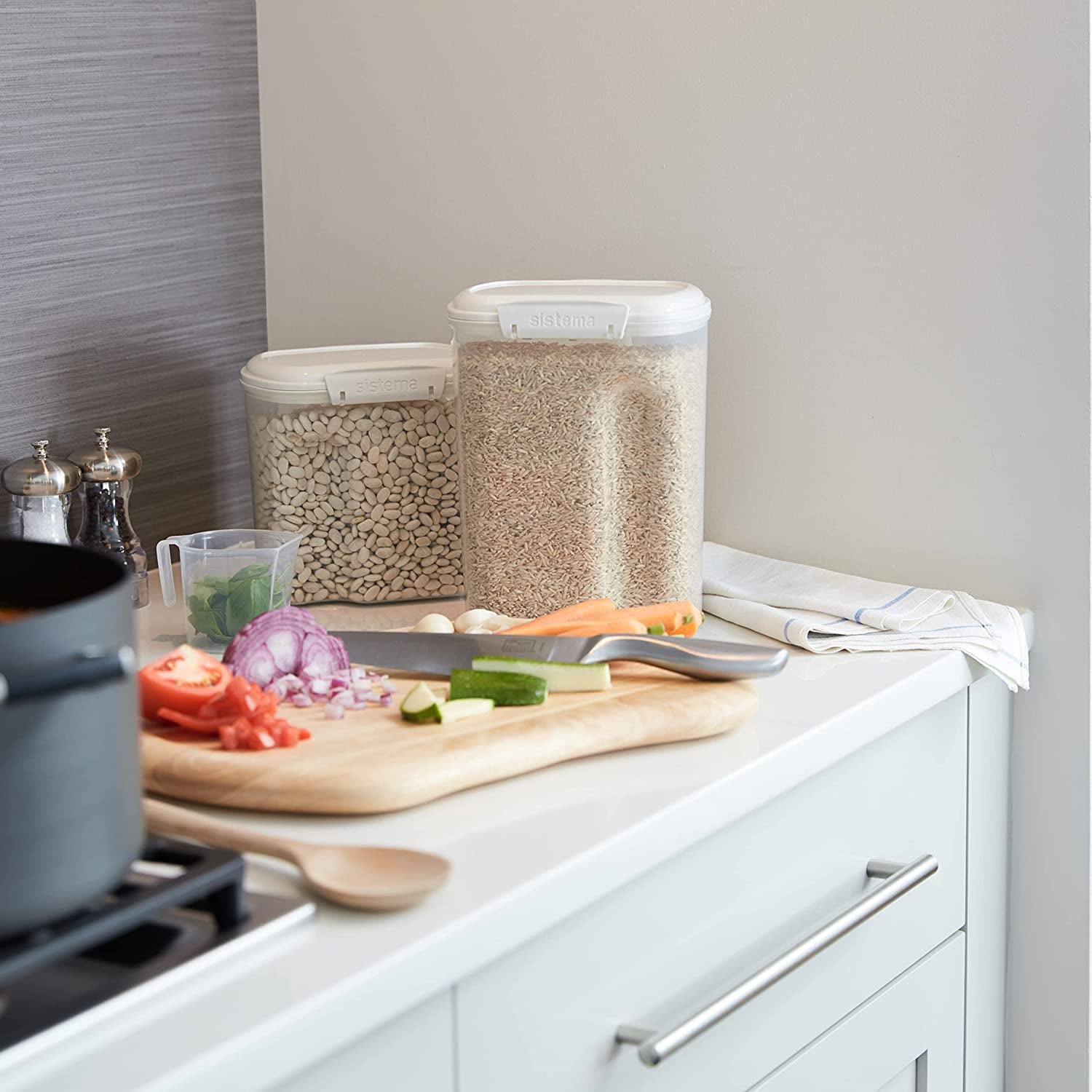 82004 Bake It Pantry Set 5 Food Storage Containers with Lids 2 Cups for Baking Bpa-Free for Cereal, Flour, Pasta and More