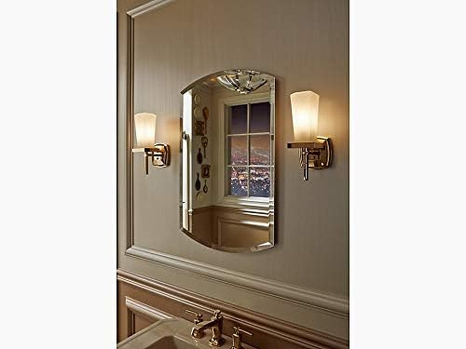 3073-NA Archer 20" W X 31" H Aluminum Single-Door Bathroom Medicine Cabinet with Mirror, Recessed or Surface Mount Bathroom Wall Cabinet, Beveled Edges