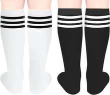 Load image into Gallery viewer, Kids Child Soccer Socks Cotton Toddler Soccer Socks Stripes Knee High Tube Socks Sport Kids Stockings for Boys Girls
