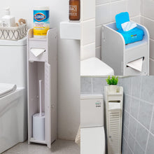 Load image into Gallery viewer, Toilet Roll Holder,Toilet Paper Roll Holder with Slim Shelf,Over Toilet Storage for Toilet Paper Bulk,Narrow Shelf for Bathroom Accessories,Bathroom Storage for Toilet Tissue,White by
