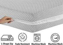 Load image into Gallery viewer, 100% Poly Cotton Mattress Cover Fully Total Encasement Zipped Mattress Protector Single Double Bed King Super King Matress Cover with Zip anti Bug Easy Care (Light Grey, King)
