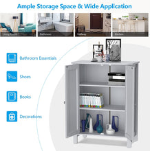 Load image into Gallery viewer, Bathroom Floor Storage Cabinet, Free Standing Storage Organizer, with Double Door, Adjustable Shelf, Modern Home Furniture, 60Cm X 30Cm X 80Cm (Grey)
