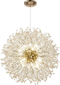 Modern Chandelier, Adjustable Luxury Dandelion Crystal Chandelier, Crystal Chandelier for Bedroom/Living Room/Kitchen/Dining Room (9 Lights, Diameter 50Cm)