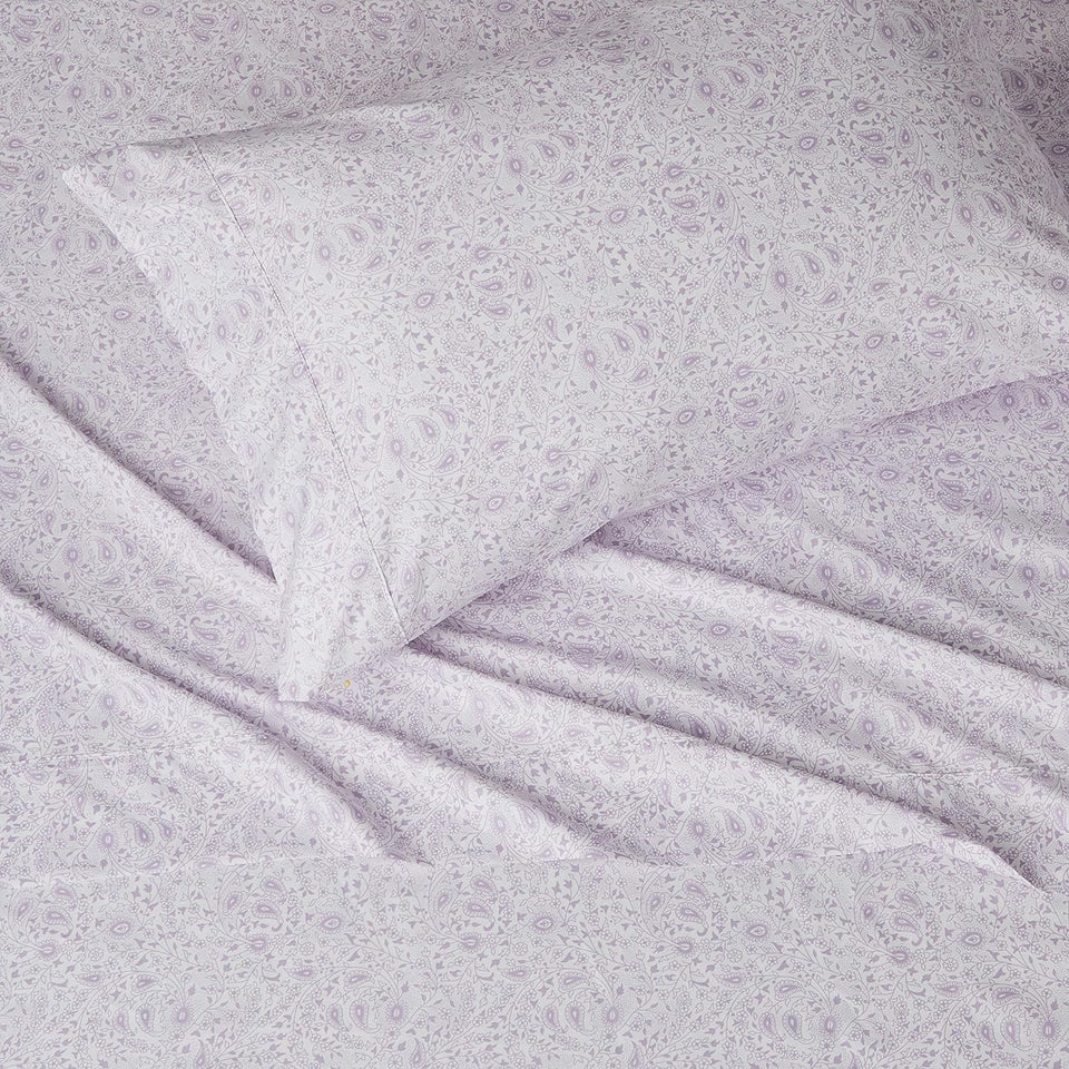 Lightweight Super Soft Easy Care Microfiber Bed Sheet Set with 14" Deep Pockets - Twin, Lavender Paisley