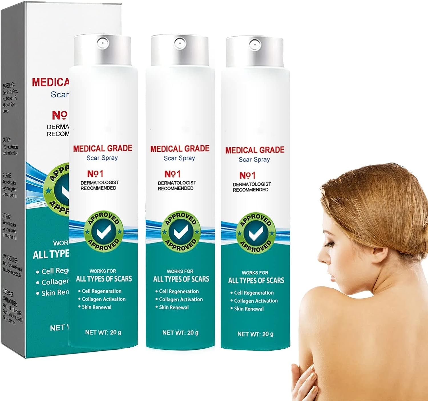 Fivfivgo Scarremove Advanced Scar Spray, 2023 New Scar Remove Spray for All Types of Scars, Surgical Scars and Stretch Marks, Especially Acne Scars (Size : 3Pc)