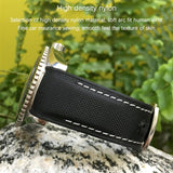 21Mm 22Mm Rubber Nylon Watch Band 19Mm 20Mm for Omega Strap Planet Ocean Seamaster 300 Rubber Bracelet (Color : Black Nylon Orange, Size : 20Mm)