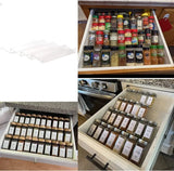 Set of 4 Spice Jar Rack Drawer Organizer Expandable Spice Seasoning Holder Storage Organisation for Countertop Kitchen