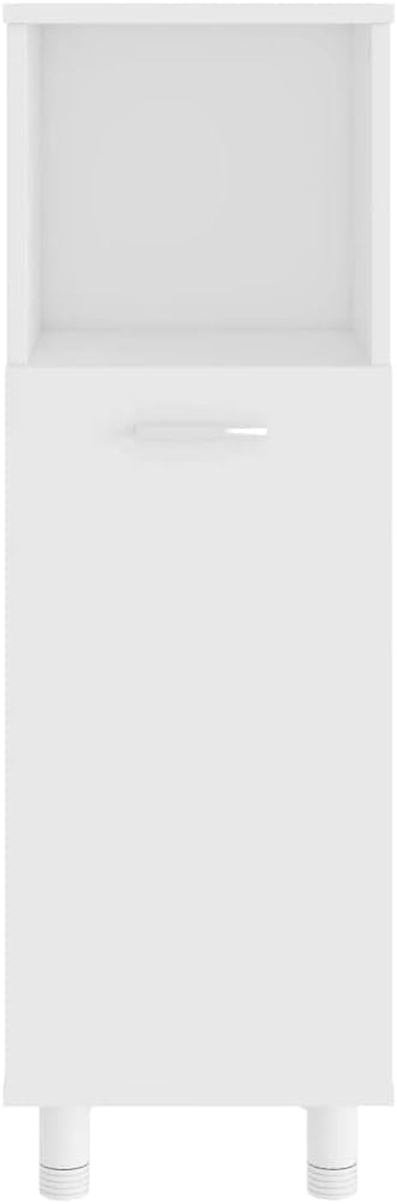 Bathroom Cabinet Indoor Home Laundry Room Washroom Toilet Rack Cupboard Storage Cabinet Shelf Furniture White Engineered Wood