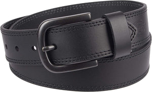 Mens 1 1/2 In. Leather Belt with Two Row Stitch