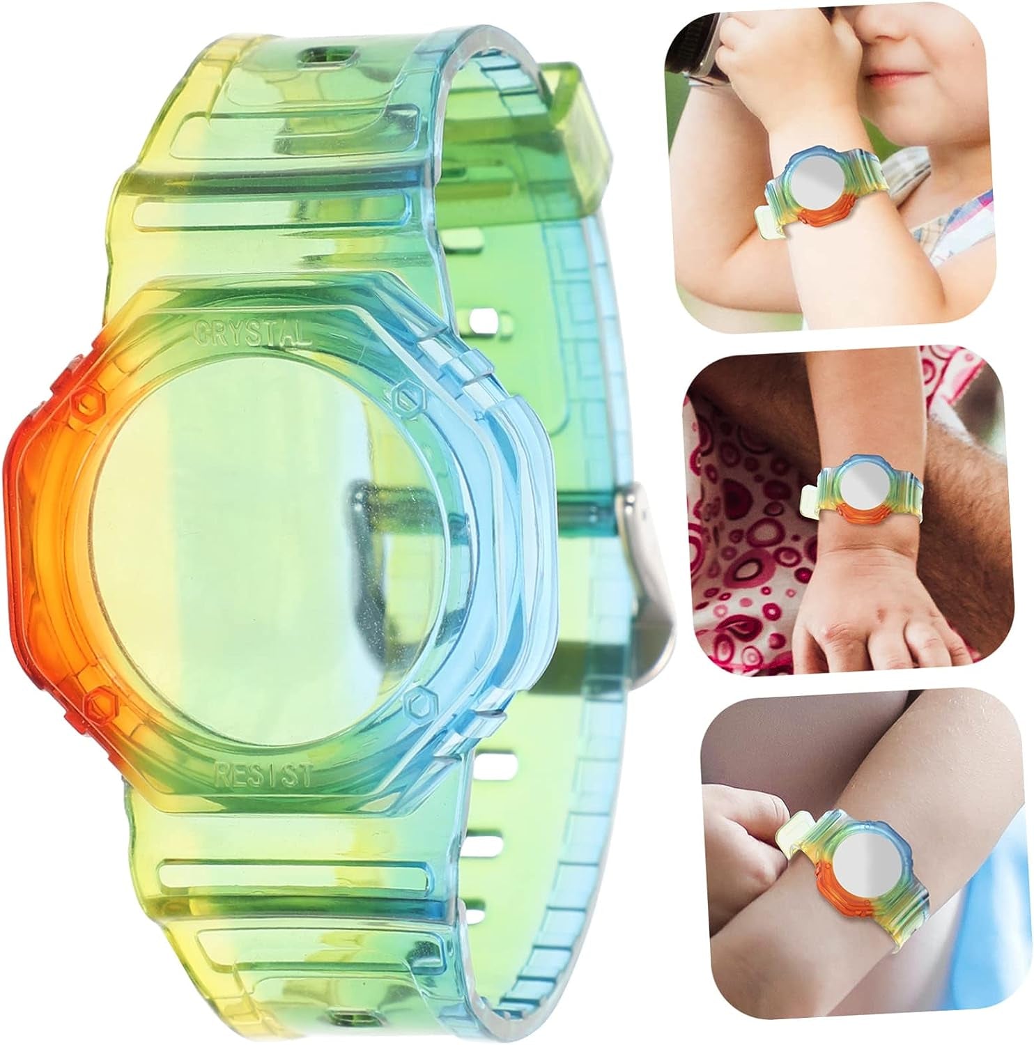 2Pcs Tracker Case Aplee Watch Appletag Aplple Watch Bands Wristband for Kids A- Air-Tag Holder Air-Tag Watch Band Kids Watch Cover Semi-Transparent Bracelet Holder Child Label