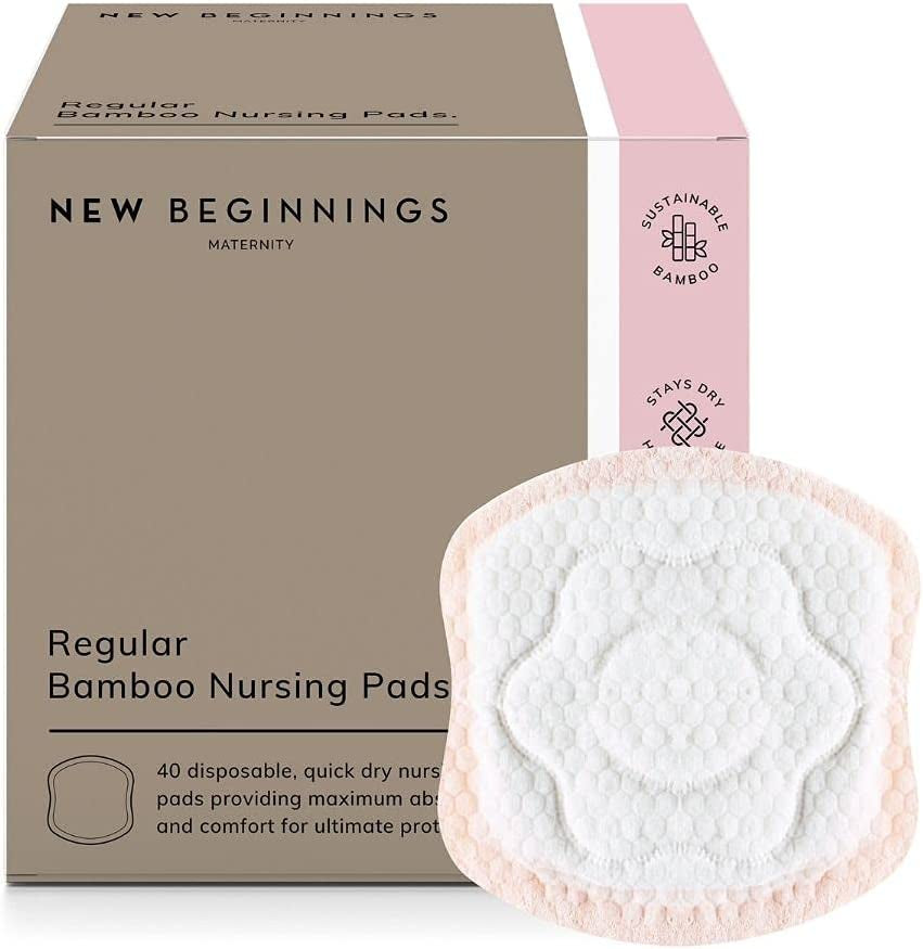 Extra-Soft & Highly-Absorbent Disposable Bamboo Nursing Pads, 40-Pack