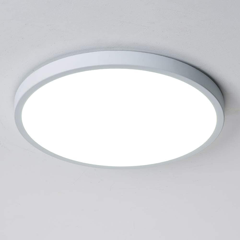 Flush Mount 11.8 Inch Ceiling Light,28W Surface Mount LED Light Fixture,Modern round Ceiling Light for Bedroom Kitchen Balcony Hallway,6000K/Cool White