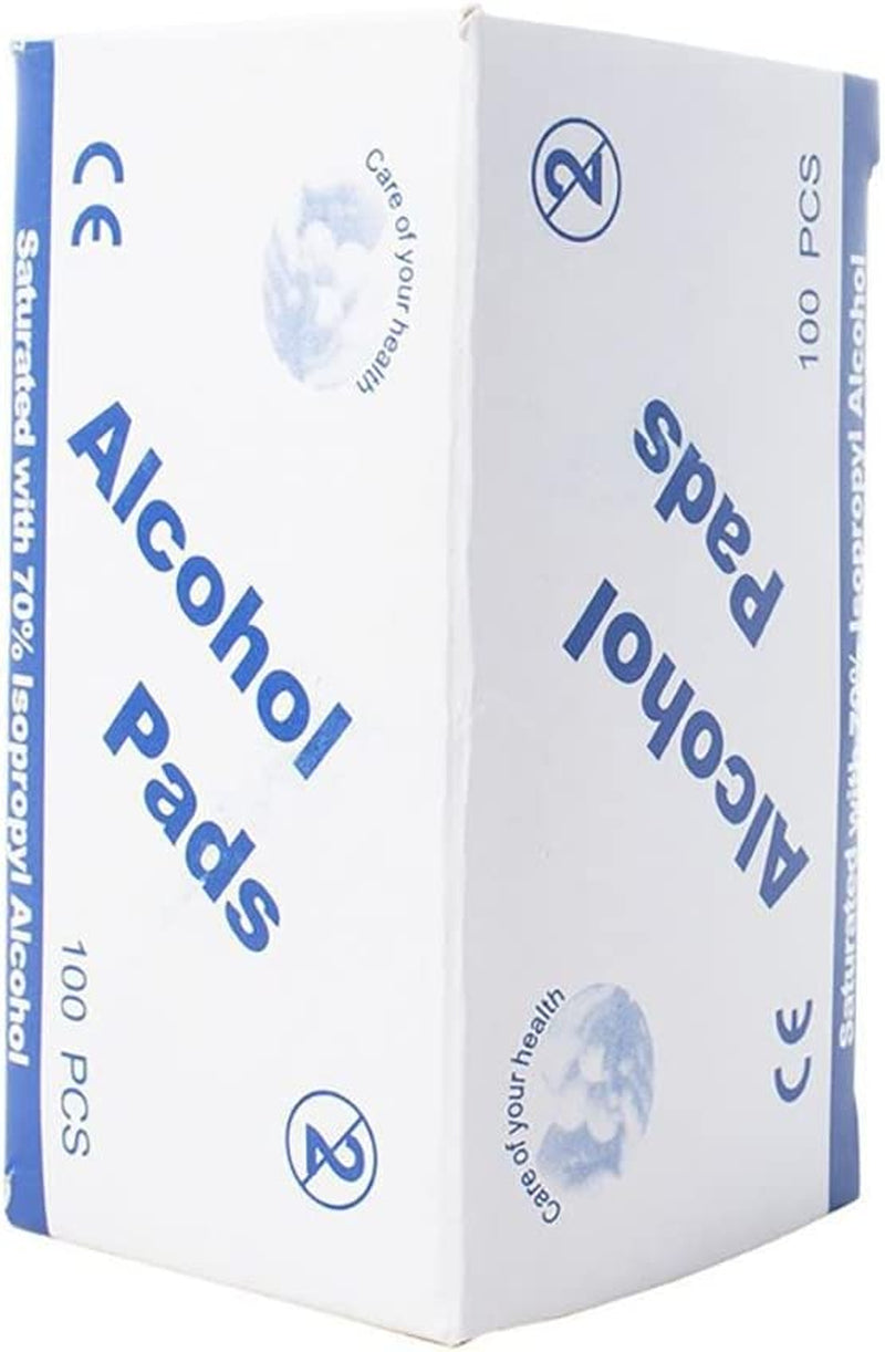 Alcohol Prep Pads,Aolvo Alcohol Wipes Individually Wrapped,Ideal for Cleaning, Sterilizing Skin,Small Wounds,Electronics,Lens,Nail Remove, Pack of 100
