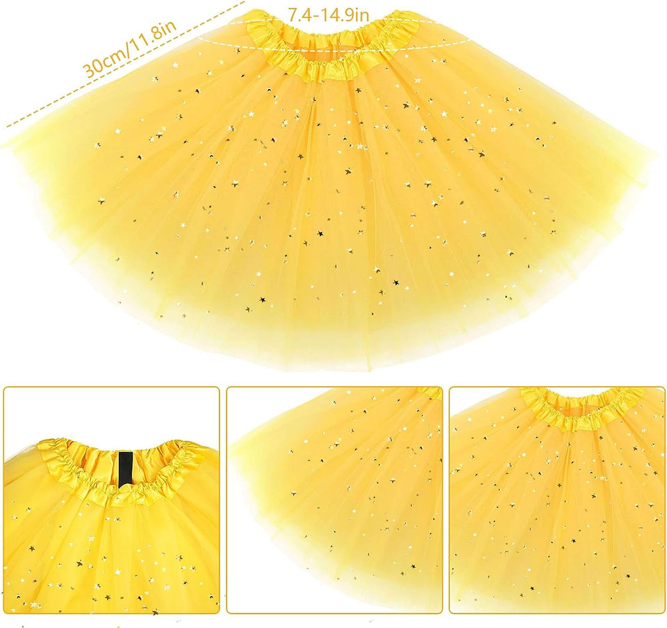 Skirt for Girls Ballet Tutu Sequins Sparkling Princess Dancing Tulle Tutu 12" Length Costume for Party,Cosplay,Festive,Performance Underskirt